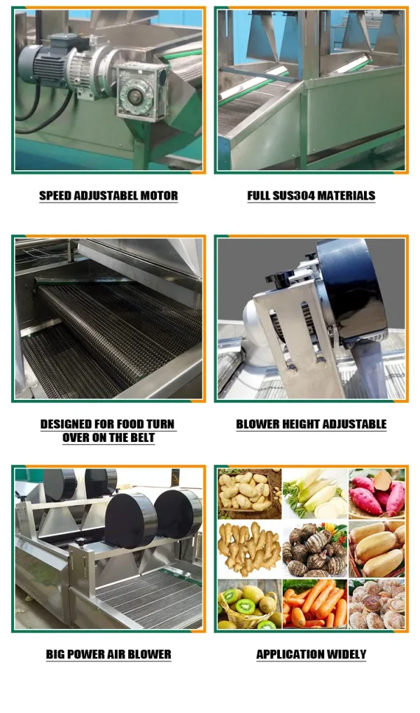 air-knife-drying-machine-02 Air knife drying machine blowing surface water off washed produce