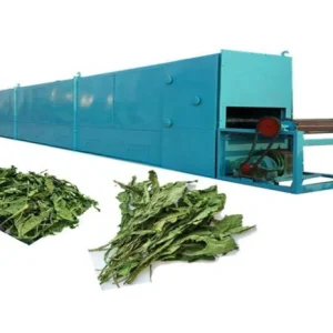 Multi-belt hot air dryer for continuous vegetable dehydration