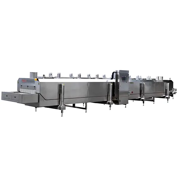 Cryogenic tunnel freezer using liquid nitrogen for IQF products