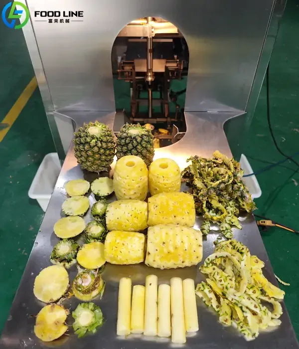 pineapple-peeling-coring-machine-03 Pineapple peeling and coring machine producing uniform cylinders
