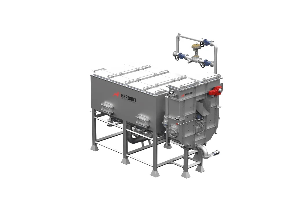 Screw blanching machine for continuous hot water treatment