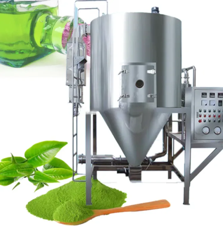 Spray dryer converting fruit and vegetable juice into soluble powder